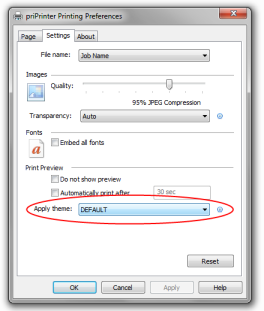 priPrinter System Preferences